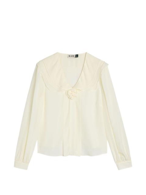 RIXO Emelin flower-appliqué blouse