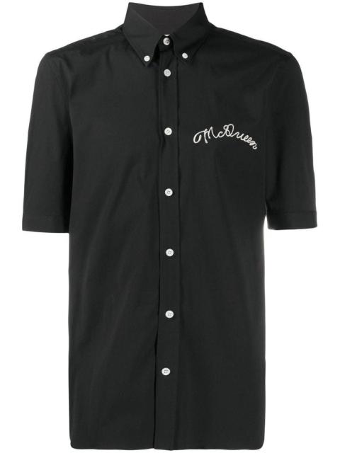 Alexander McQueen embroidered shirtsleeve shirt Black