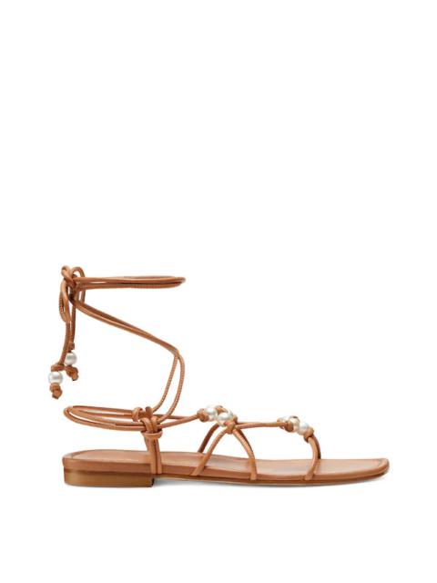 Stuart Weitzman PEARL KNOT LACE-UP SANDAL