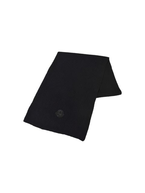Moncler ribbed logo-plaque scarf