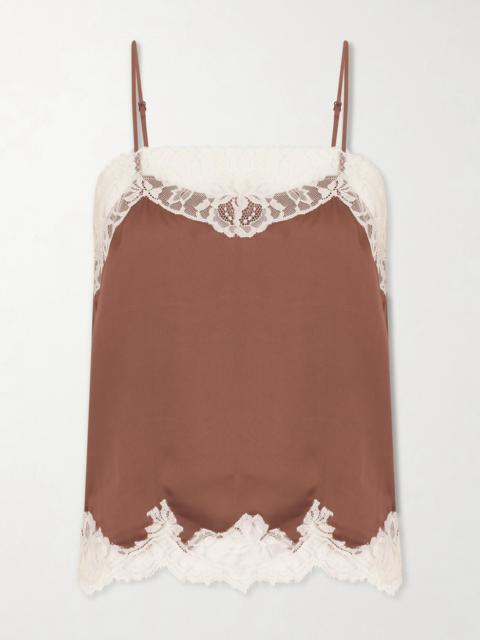 FAITHFULL Marisol Lace-trimmed Satin Tank