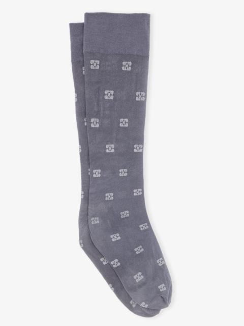GANNI GREY GLITTER BUTTERFLY LACE SOCKS
