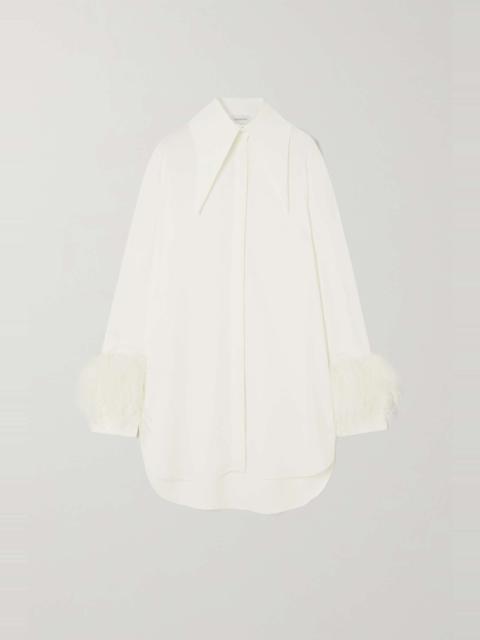 Seymour feather-trimmed crepe shirt