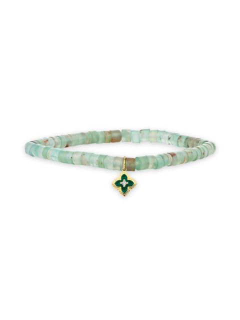 SYDNEY EVAN Women's 14K Yellow Gold & Gemstone Beaded Stretch Bracelet - Emerald Green