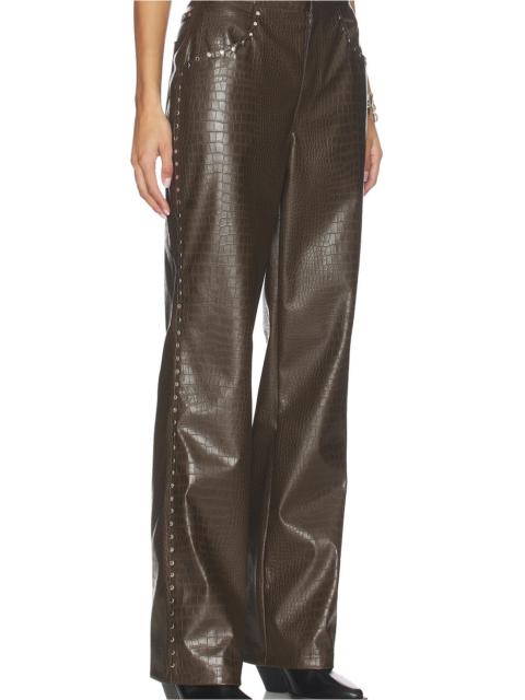 LAMARQUE x REVOLVE Devin Faux Leather Croco Studded Pant