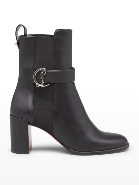 Christian Louboutin Leather Buckle Red Sole Booties