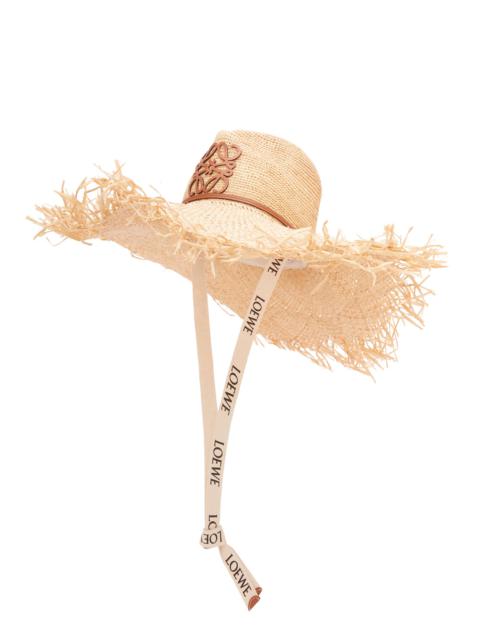 Loewe Fringes cowboy hat in raffia and calfskin