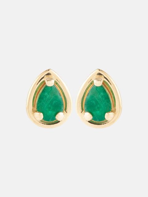 STONE AND STRAND Birthstone Bonbon 14kt gold earrings with emeralds