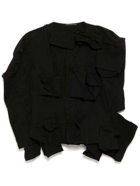 Yohji Yamamoto twill draped-sleeves jacket