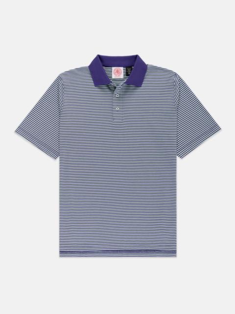 J. PRESS PURPLE & LIME COTTON JERSEY STRIPE POLO - CLASSIC FIT