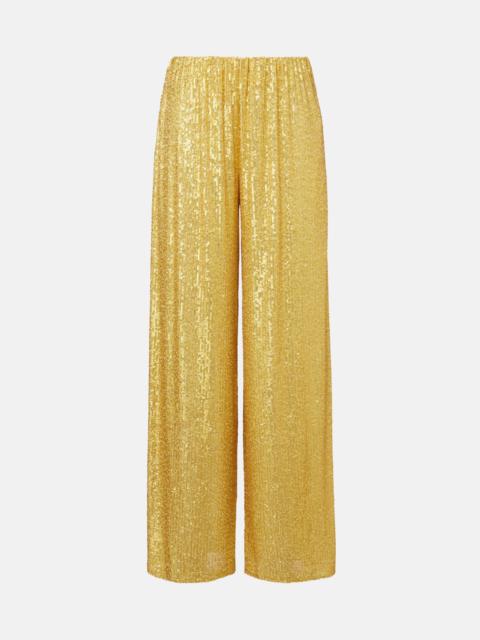 NORMA KAMALI High-rise sequined wide-leg pants
