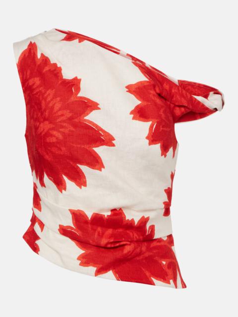 SIR. Floral draped linen top