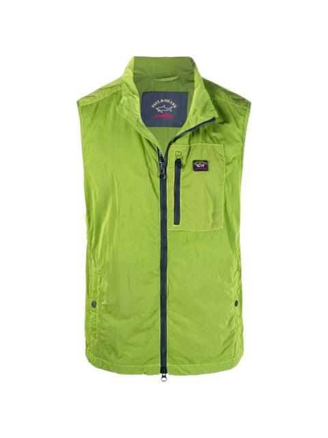 Paul & Shark logo-patch zip-up gilet