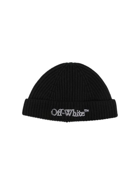 Off-White Bookish ribbed-knit beanie hat