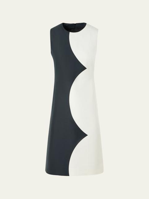 AKRIS Colorblock Silk Sleeveless Sheath Dress