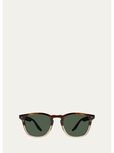BARTON PERREIRA Men's Dino Acetate Keyhole-Bridge Square Sunglasses