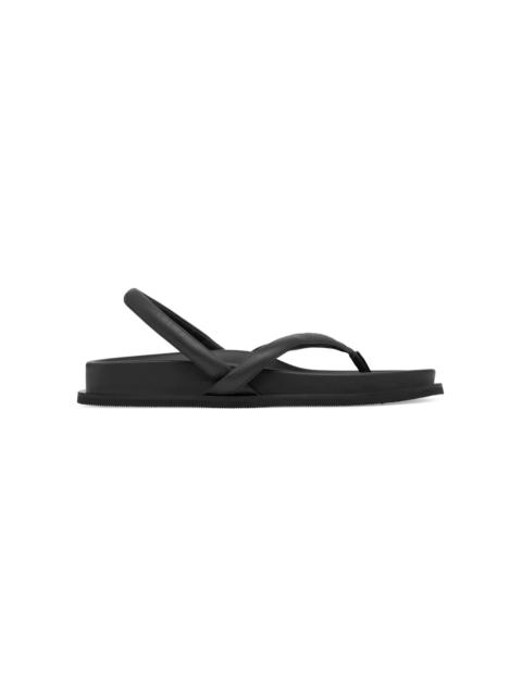 ST. AGNI Slingback Leather Thong Sandals black