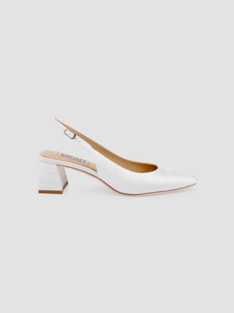 BADGLEY MISCHKA Women's Oaklee 50MM Silk Slingback Pumps - Ivory Silk