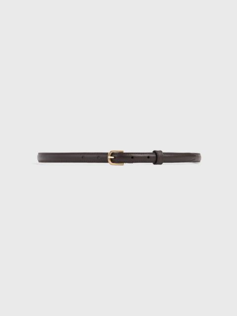 Thin leather trouser belt bark