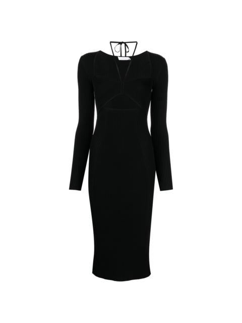cut-out knitted midi dress