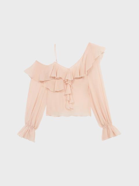 SILK GEORGETTE BLOUSE WITH RUFFLES