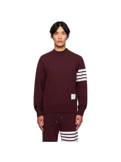 Thom Browne Burgundy Classic Loopback 4-Bar Sweatshirt