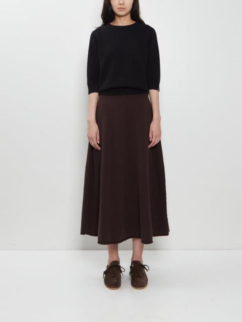 extreme cashmere n°388 Ease Stretch Cashmere Skirt — Dark Brown