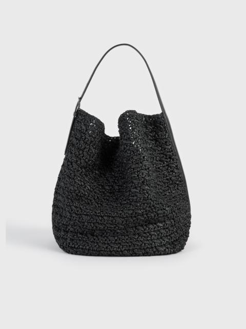 TOTEME Belted paper raffia tote black