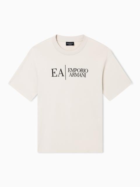 EMPORIO ARMANI ICON INTERLOCK JERSEY T-SHIRT WITH EMBROIDERY