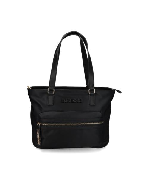 embossed logo tote bag