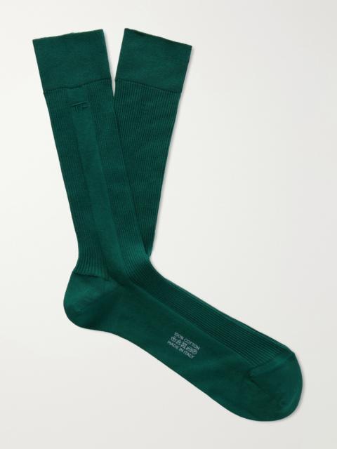 TOM FORD Logo-Embroidered Ribbed Cotton Socks