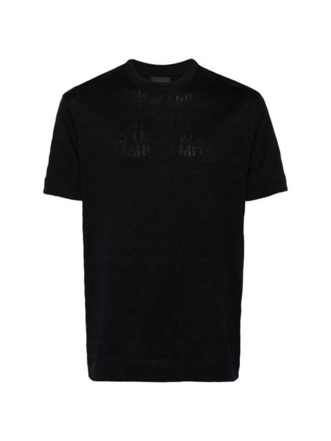 logo-jacquard cotton T-shirt