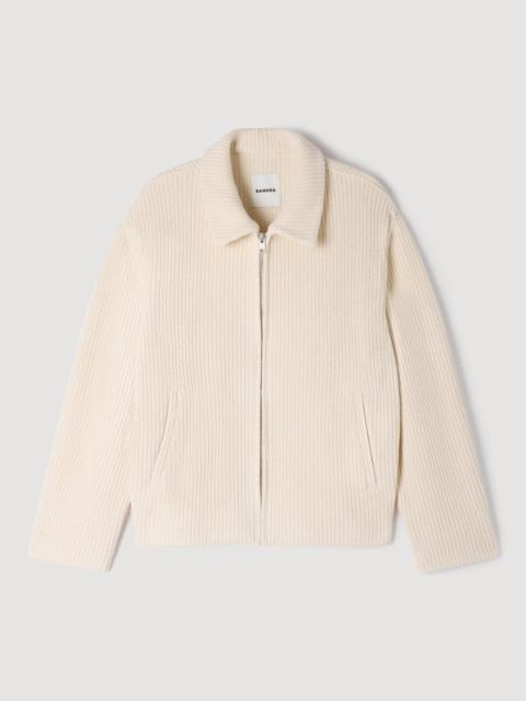 Sandro KNIT-EFFECT REGULAR-COLLAR JACKET