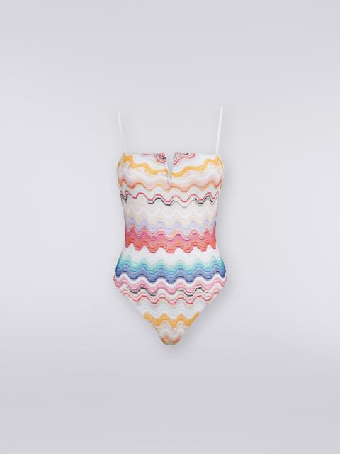 Missoni Wave motif one-piece swimming costume with underwire