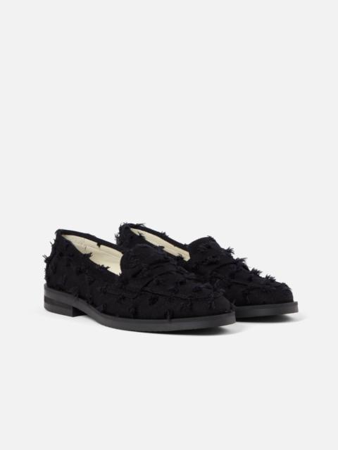 DUKE + DEXTER Wilde Black Punched Denim Penny Loafer - Women's