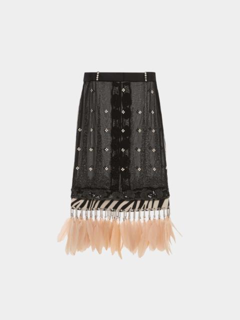16ARLINGTON AMALIA MIDI SKIRT IN EMBROIDERED TULLE