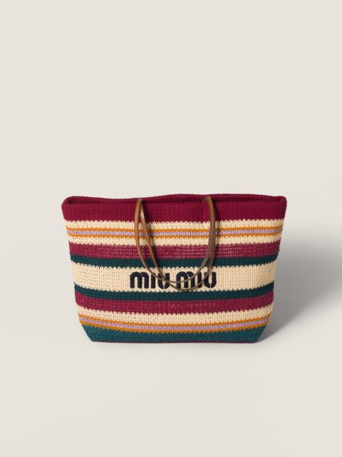 Miu Miu Raffia-effect woven tote bag