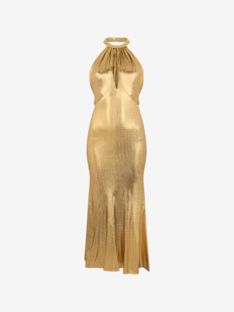 Roberto Cavalli Serpentine Print Maxi Dress