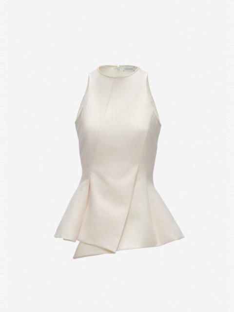 MAGDA BUTRYM Asymmetric sleeveless top in cream