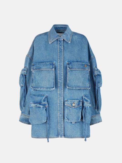 THE ATTICO ''FERN'' WASHED BLUE SHORT COAT