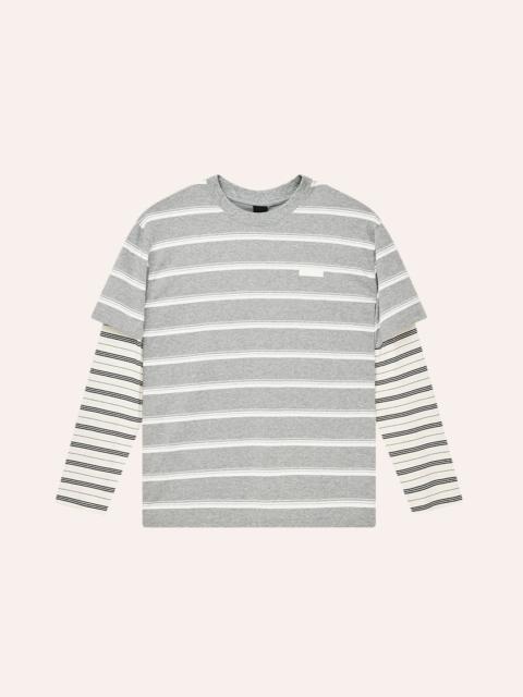 P.E NATION SPARK LONG SLEEVE TEE IN MID GREY MARLE