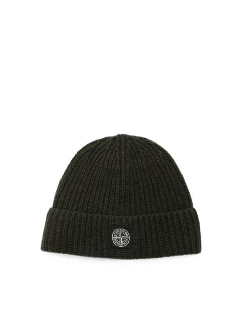 Stone Island Logo wool beanie