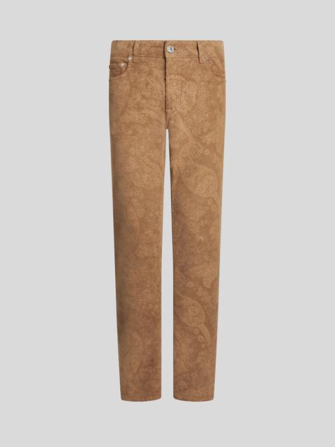 Etro VELVET TROUSERS WITH PAISLEY PRINT