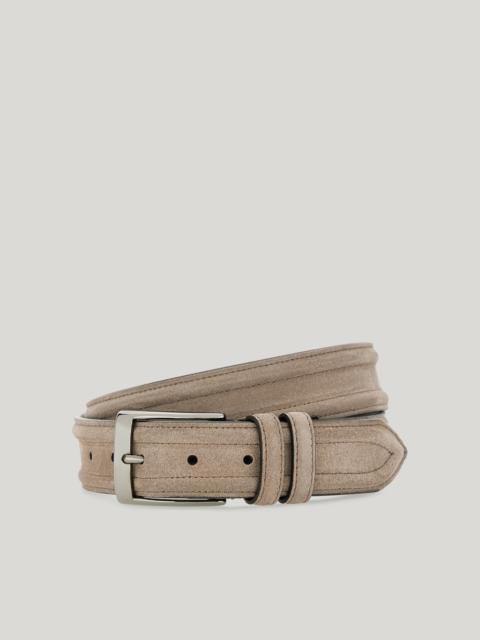 Canali SUEDE CALFSKIN BELT WITH DOUBLE WORKMANSHIP