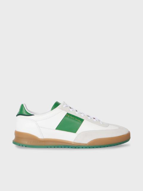 Paul Smith White And Green Leather 'Dover' Trainers
