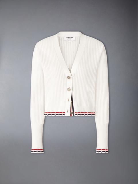 Thom Browne POINTELLE RIB STITCH CARDIGAN