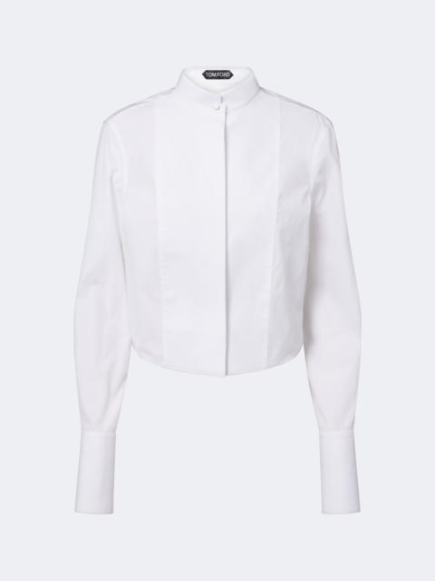 TOM FORD Cropped cotton poplin tuxedo shirt