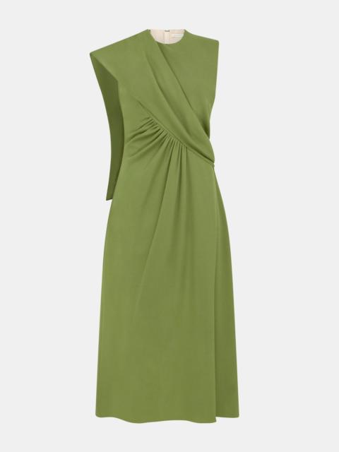 EMILIA WICKSTEAD Tidus Dress In Olive Single Wool Crepe