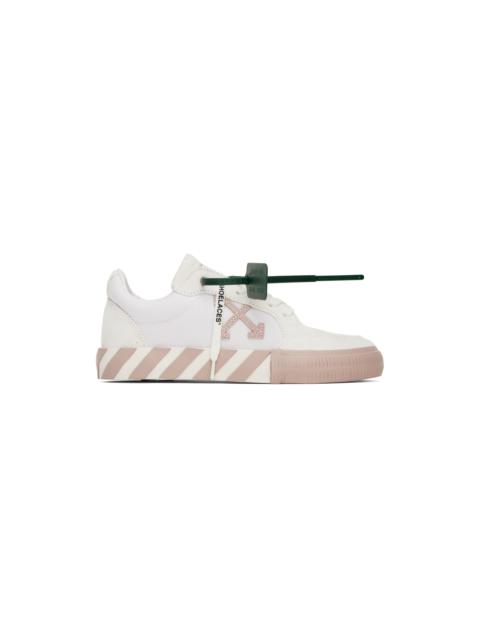 Off-White White & Pink Low Vulcanized Sneakers