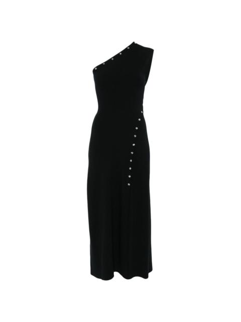 maje asymmetric knitted maxi dress